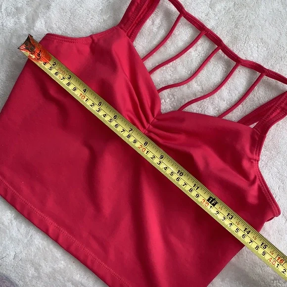 So Danca L Dance Top Sports Bra Large Coral/Red Large EUC - Picture 7 of 10